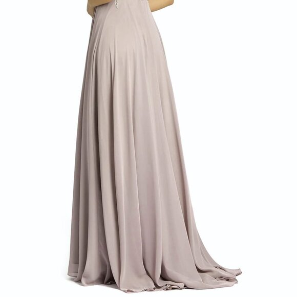 Mac Duggal Vintage Lilac Sequin Empire Waist Pleated Gown - Picture 4 of 5